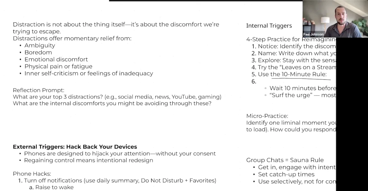 Distraction management tools
