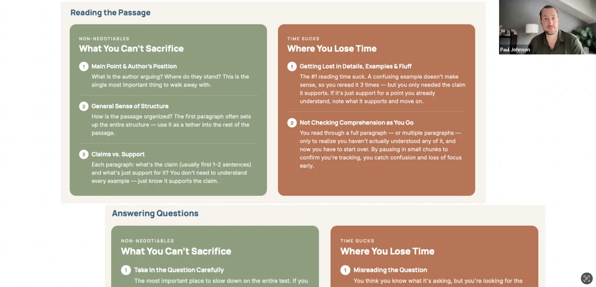 CARS passage pacing strategy